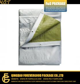 Green Silver 135gsm Farm Use Waterproof PE Tarp Covers