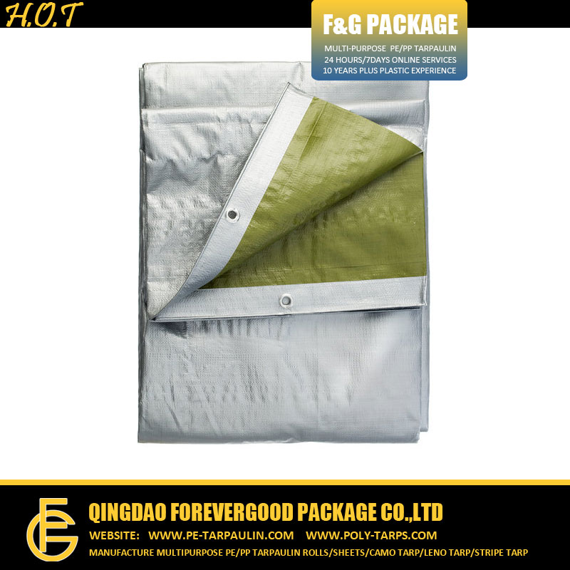 Green Silver 135gsm Farm Use Waterproof PE Tarp Covers.jpg